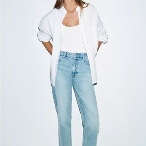 Zara Light Blue Straight Leg Jeans for Women